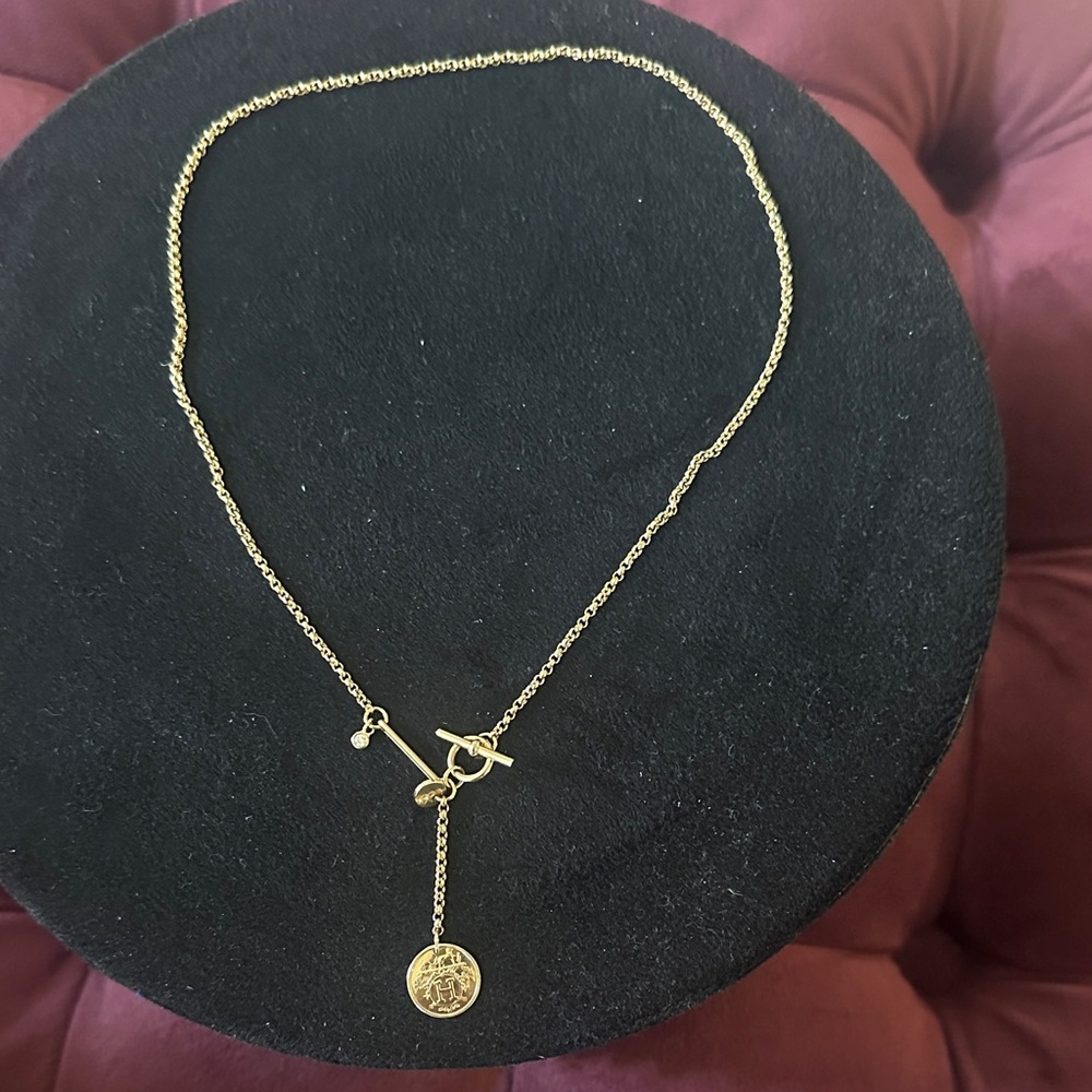 Hermes rose gold necklace